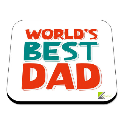WB013 World's Best DAD MDF Wooden Coaster by Kruzroyal | Gift for DAD| Unique Novelty Present | 9cm x 9cm | Coffee Tea MDF Wooden Coaster