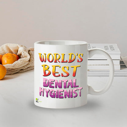 Kruzroyal DZ866 World's Best Dental Hygienist Mug 11oz - White Ceramic Cup for Dental Nurse, Therapist - Funny Thank You, Birthday, Graduation Present