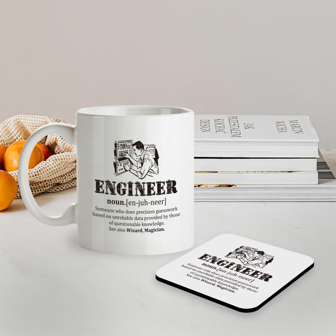 Kruzroyal SM014 Defination Engineer - 11OZ Mug & Matching Coaster Set