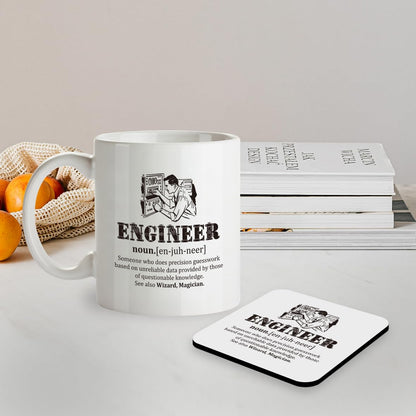 Kruzroyal SM014 Defination Engineer - 11OZ Mug & Matching Coaster Set