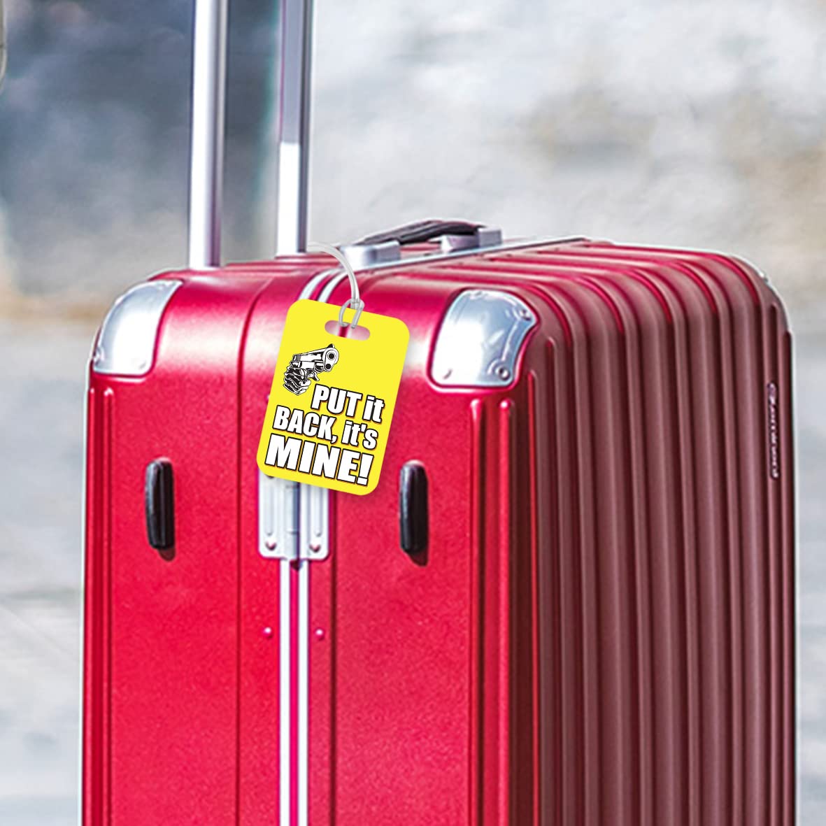 LT009 Put it Back, It's Mine! Novelty Funny Unique Designer Gift Glossy Plastic Suitcase Luggage Tag