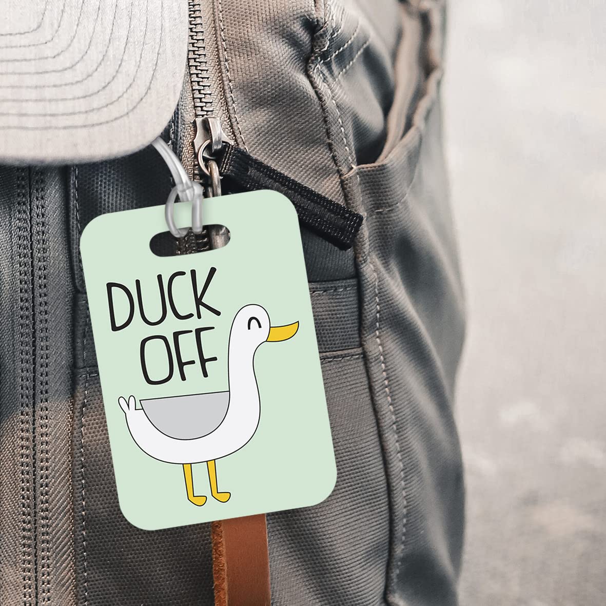 LT174 Duck Off Novelty Funny Unique Designer Gift Glossy Plastic Suitcase Luggage Tag