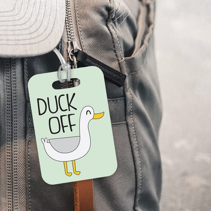 LT174 Duck Off Novelty Funny Unique Designer Gift Glossy Plastic Suitcase Luggage Tag
