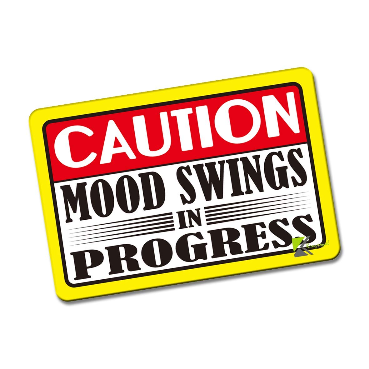 Kruzroyal FM152 CAUTION MOOD SWINGS IN PROGRESS Novelty Funny Gift Idea Glossy Rectangle Metal Fridge Magnet