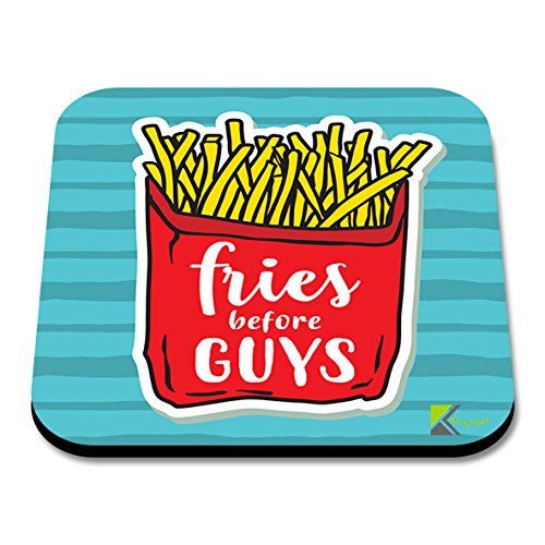 CS251 Fries Before guysNovelty Funny Coffee Tea Drink Gift Glossy MDF Wooden Coaster