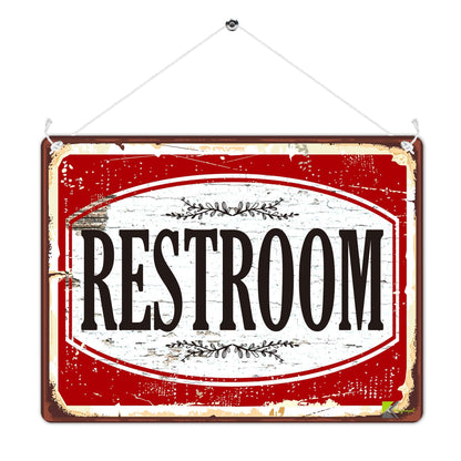 Kruzroyal MP409 Restroom Sign Funny Novelty Retro Vintage Metal Wall Sign Plaque 20cm x 15cm