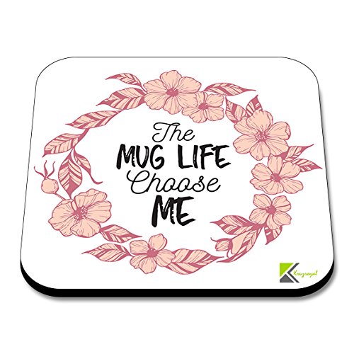 CS232 The Mug Life Choose me Novelty Funny Coffee Tea Drink Gift Glossy MDF Wooden Coaster