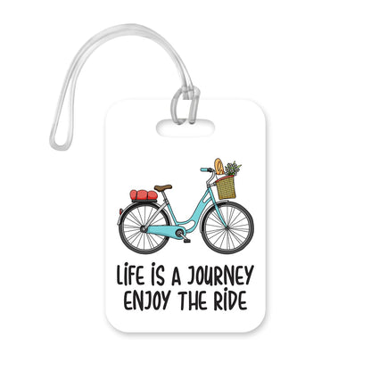 LT106 Life is A Journey Enjoy The Ride Novelty Funny Unique Designer Gift Glossy Plastic Suitcase Luggage Tag