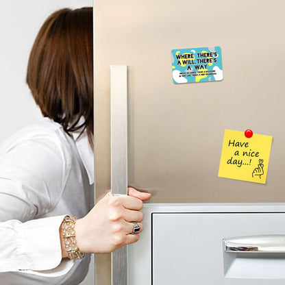 Kruzroyal FM193 WHERE THERE'S A WILL, THERE'S A WAY. Novelty Funny Gift Idea Glossy Rectangle Metal Fridge Magnet