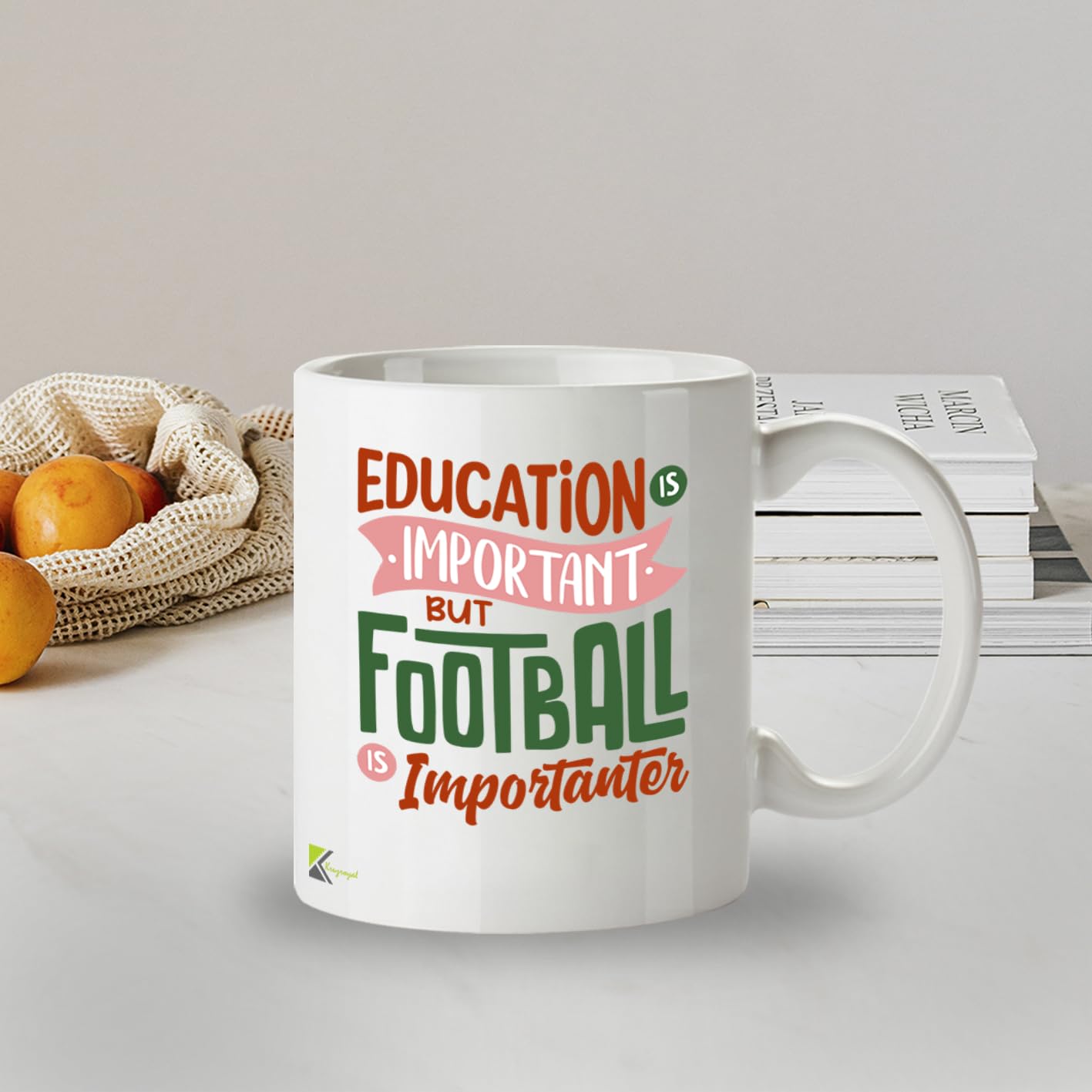 Kruzroyal Funny Football Mug | Football is Importanter | Football Gifts for Men Dad Son Him | Birthday Fathers Day Christmas 11oz