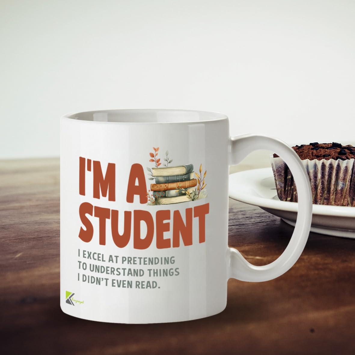 Kruzroyal DZ959 Funny Student Mug - Pretending to Understand Relatable College & University Gift for Exam Stress & Procrastination - Witty Academic Humor - 11oz White Ceramic