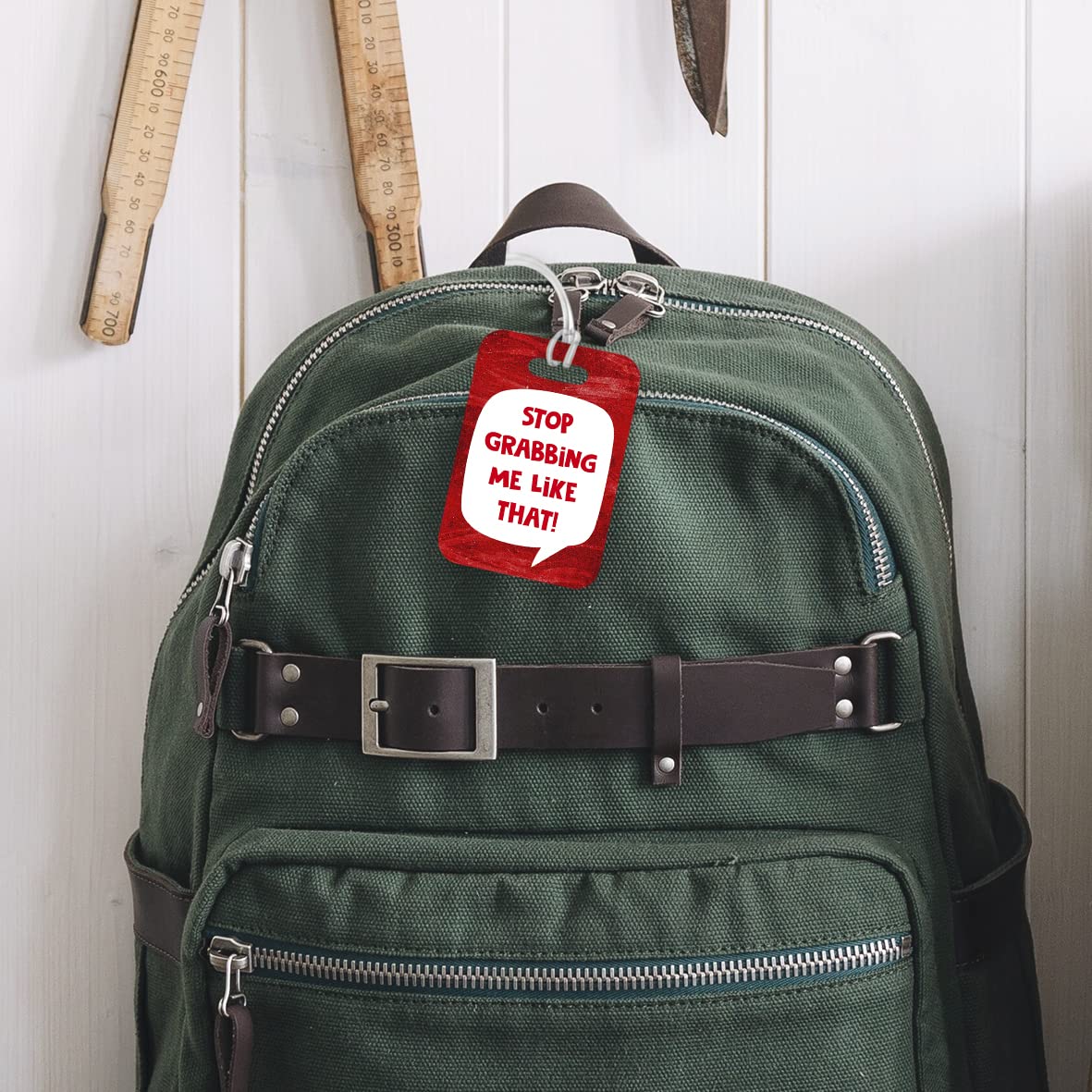 LT016 Stop Grabbing me Like That! Novelty Funny Unique Designer Gift Glossy Plastic Suitcase Luggage Tag