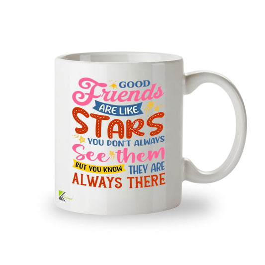 Kruzroyal Best Friend Mug Good Friends are Like Stars - 11oz Ceramic Coffee Tea Cup Gift for Women Friends Birthday Long Distance Friendship - Dishwasher Microwave Safe Sentimental Present