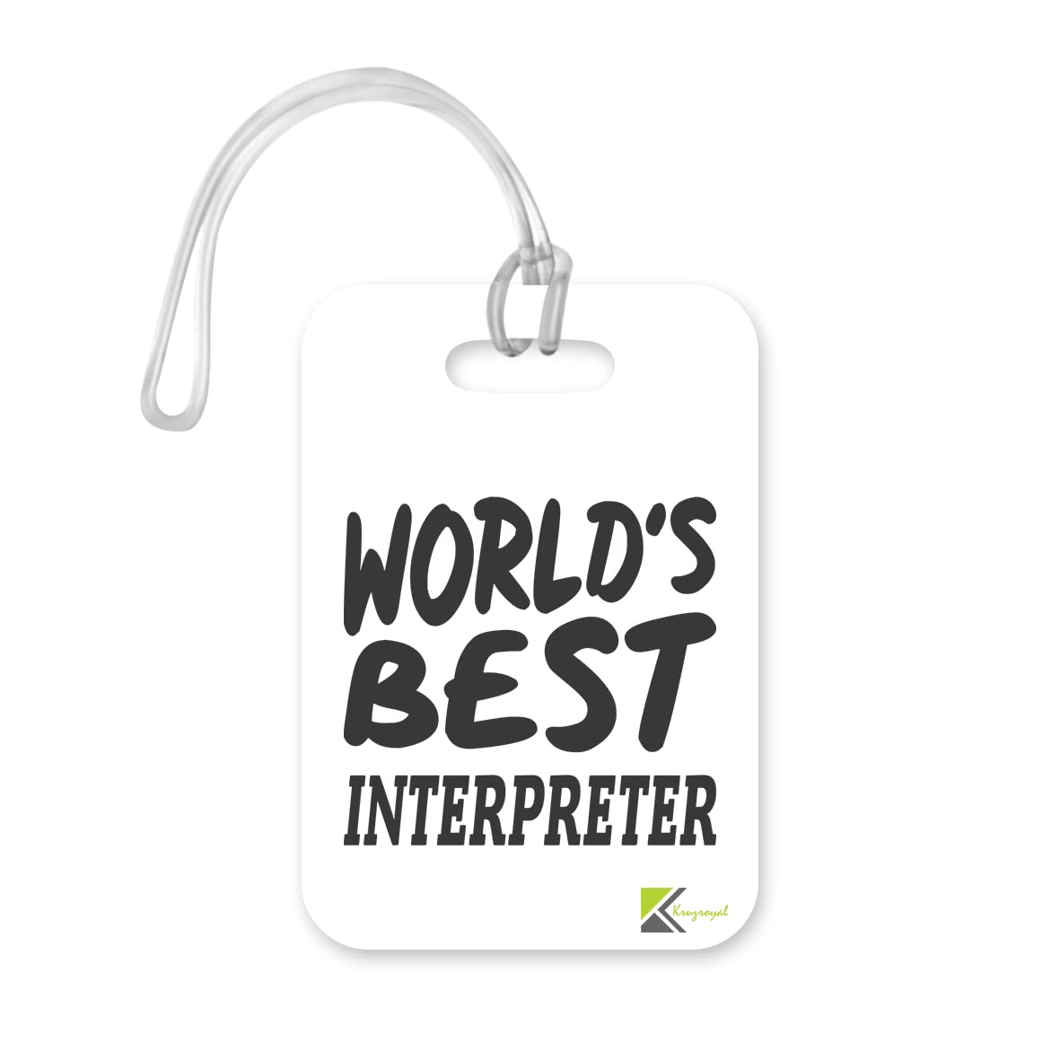 LT440 World's Best Interpreter Novelty Funny Unique Designer Gift, Suitcase, Glossy Plastic Luggage Tag for Interpreter
