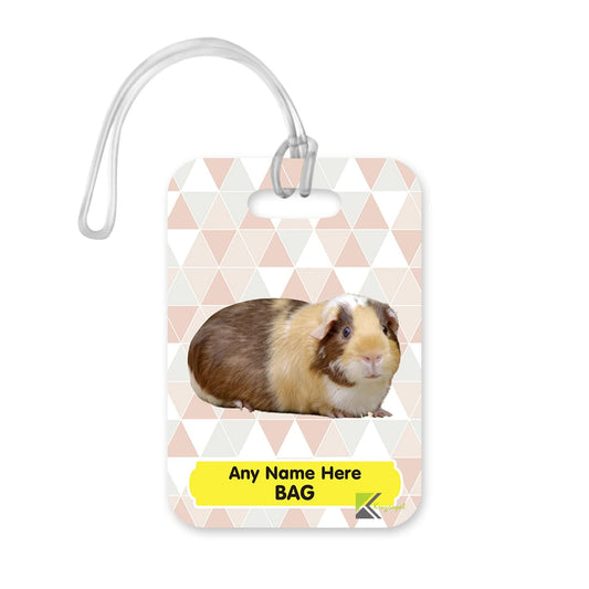 PLT257 Personalised Name's Bag with Guinea Pig Image Novelty Funny Unique Designer Gift Glossy Plastic Suitcase Luggage Tag