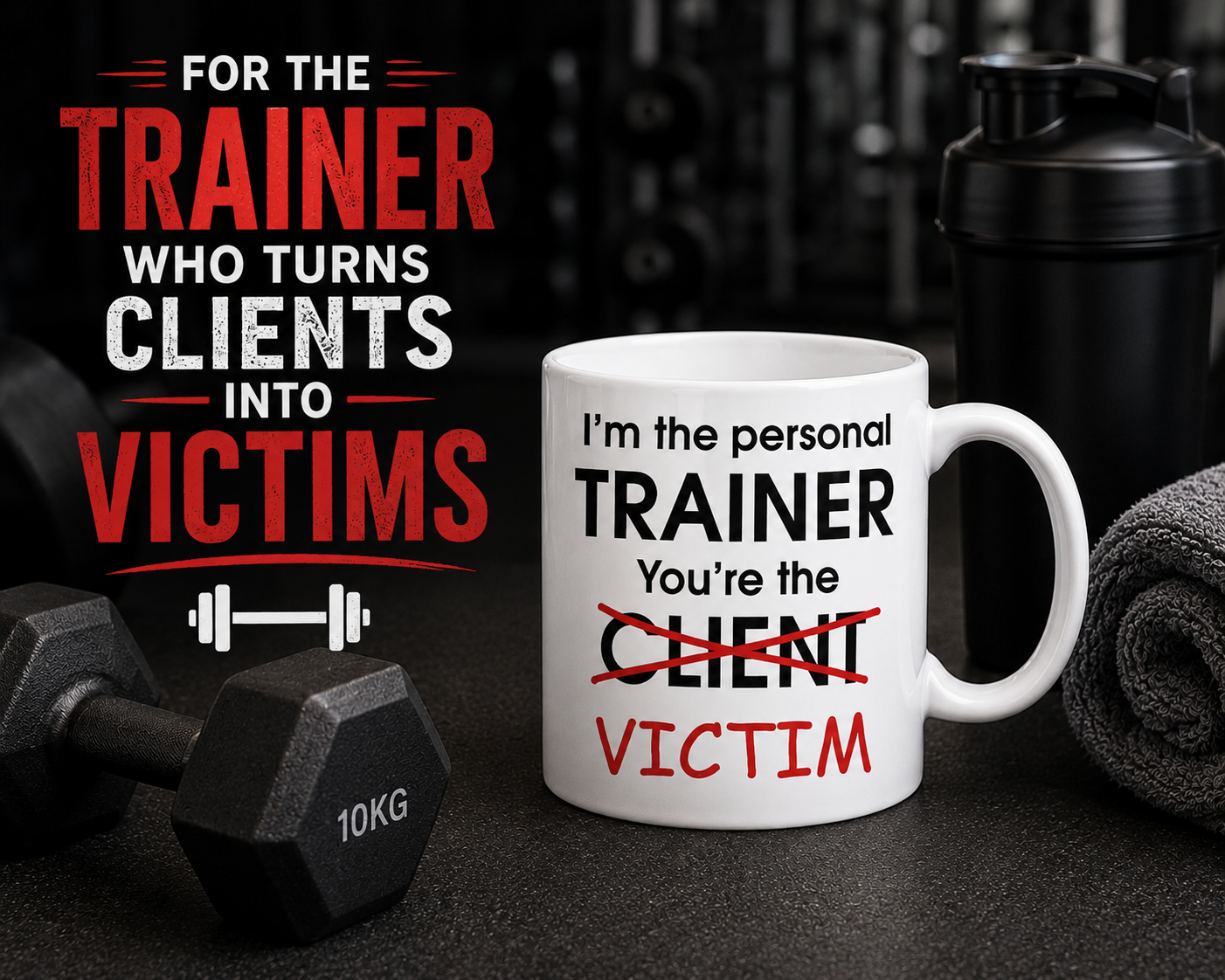 Kruzroyal Funny Personal Trainer Mug, Novelty Coffee Cup, Gym Gift for PT, Fitness Coach