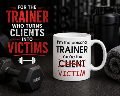 Kruzroyal Funny Personal Trainer Mug, Novelty Coffee Cup, Gym Gift for PT, Fitness Coach