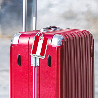 PLT266 Personalised Name with Austria Flag Novelty Funny Unique Designer Gift Glossy Plastic Suitcase Luggage Tag
