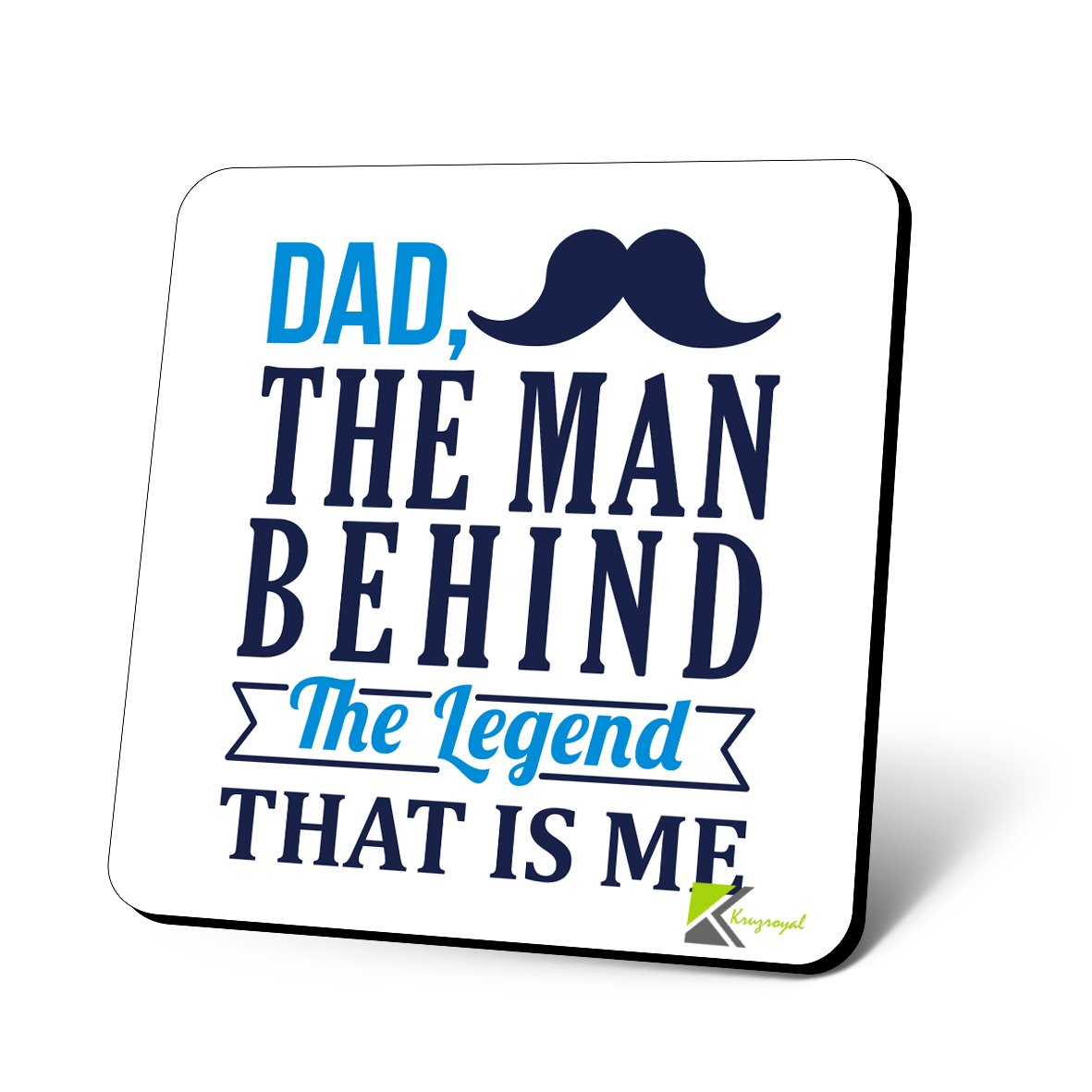 CS709 Dad, The Man Behind The Legend That is Me Novelty Funny Coffee Tea Drink Gift Glossy MDF Wooden Coaster
