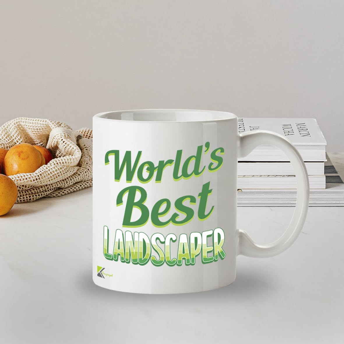 Kruzroyal DZ832 World's Best Landscaper Mug 11oz - White Ceramic Coffee & Tea Cup for Gardener, Landscape Architect - Birthday, Thank You Present