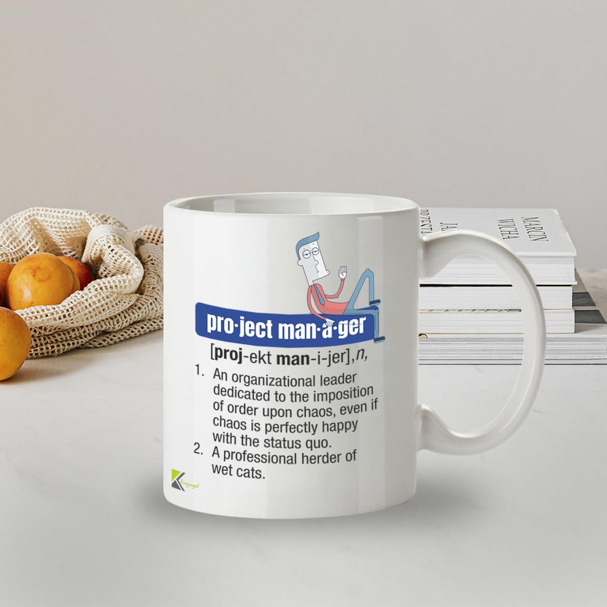 Kruzroyal Project Manager Funny Mug Definition Funny Office Tea Coffee 11OZ Mug Gift for Work Colleague, Boss