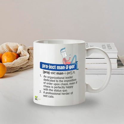 Kruzroyal Project Manager Funny Mug Definition Funny Office Tea Coffee 11OZ Mug Gift for Work Colleague, Boss