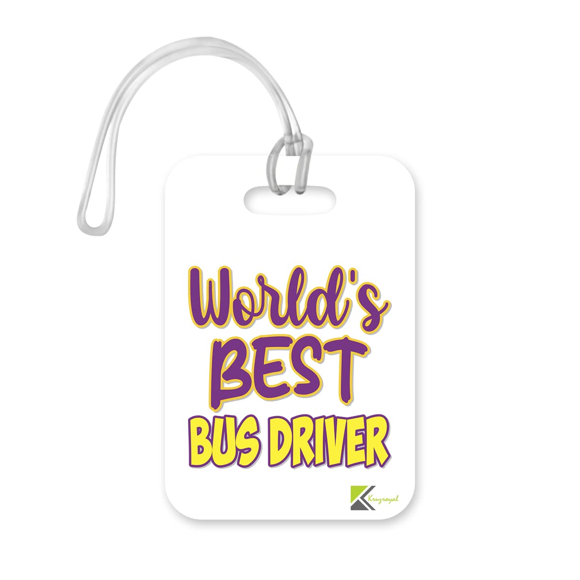 LT478 World's Best Bus Driver Novelty Funny Unique Designer Gift, Suitcase, Glossy Plastic Luggage Tag for Bus Driver