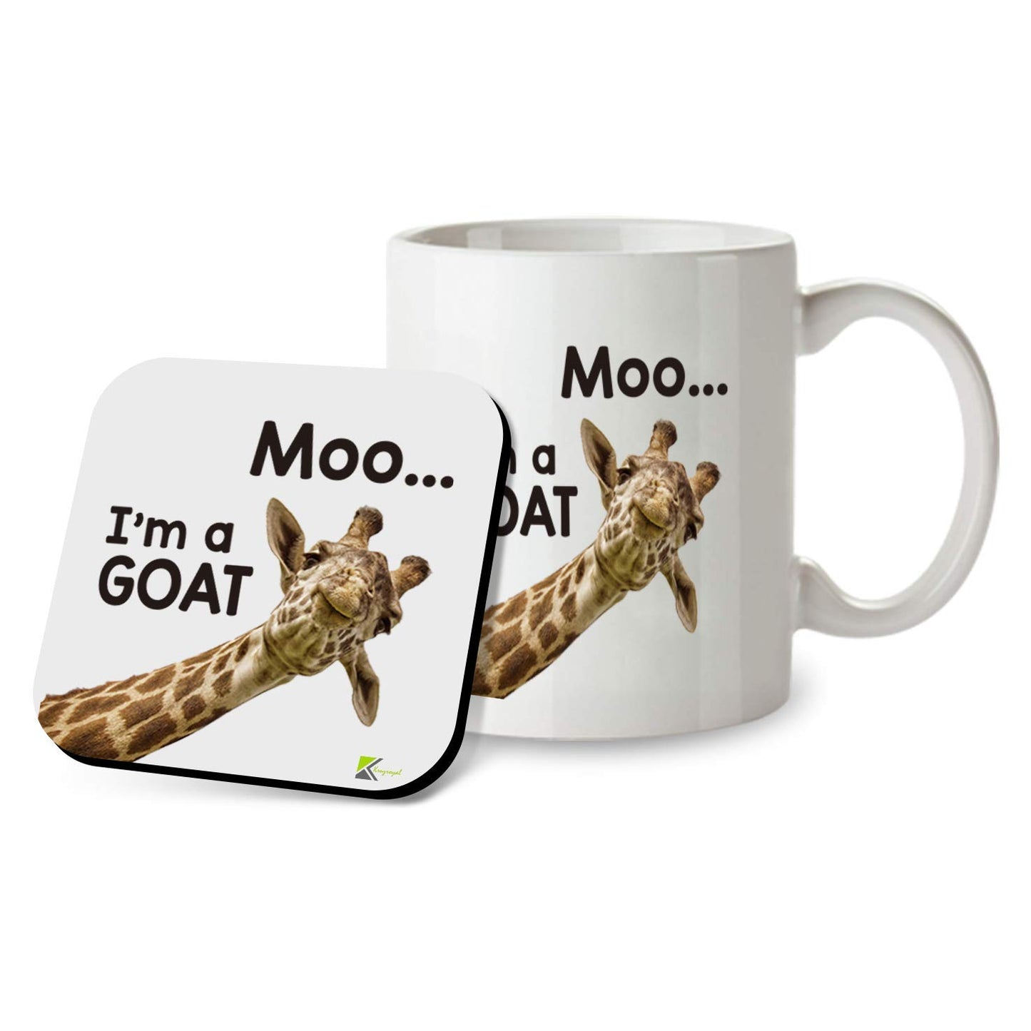 Kruzroyal SM087 Moo. I'm a Goat - 11OZ Mug & Matching Coaster Set