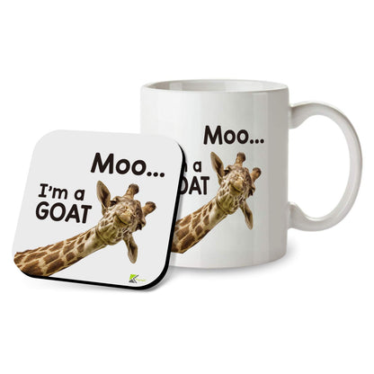 Kruzroyal SM087 Moo. I'm a Goat - 11OZ Mug & Matching Coaster Set