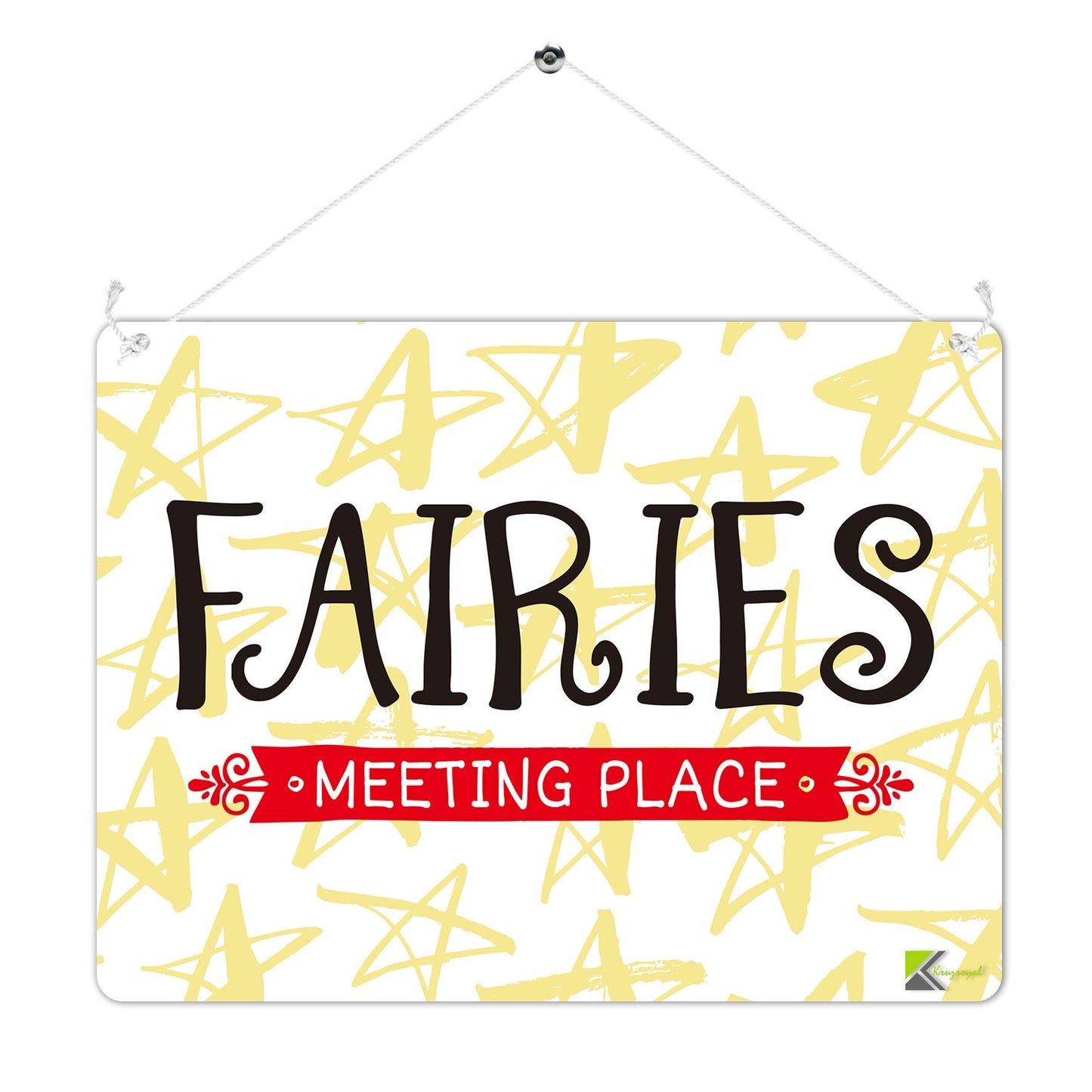 Kruzroyal MP431 Fairies Meeting Place Funny Novelty Retro Vintage Metal Wall Sign Plaque 20cm x 15cm