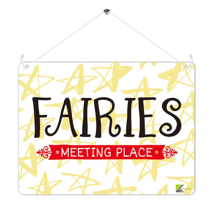 Kruzroyal MP431 Fairies Meeting Place Funny Novelty Retro Vintage Metal Wall Sign Plaque 20cm x 15cm