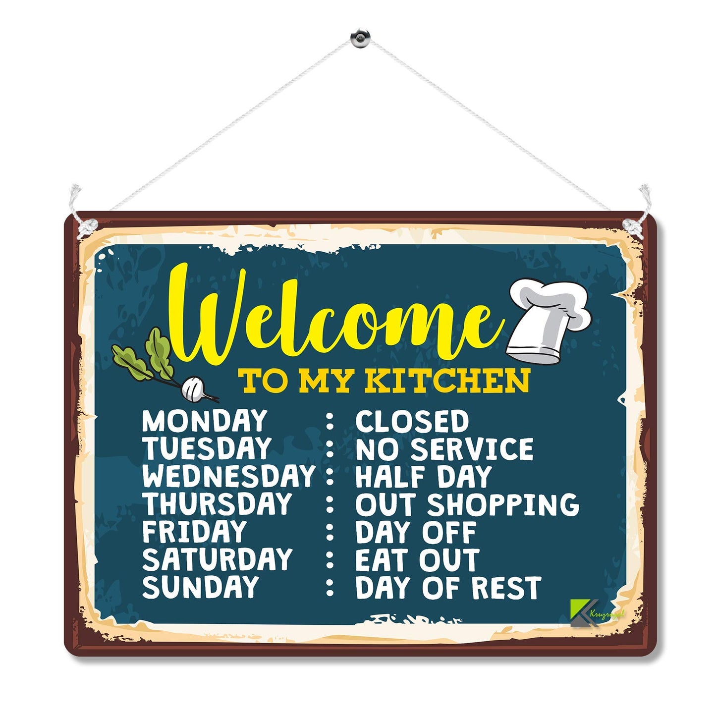 Kruzroyal MP144 Welcome to my kitchen (Mother's) Funny Novelty Retro Vintage Metal Wall Sign Plaque 20cm x 15cm