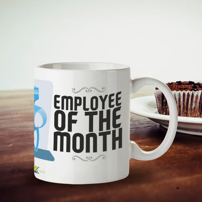 Kruzroyal Employee of The Month Mug, Office Funny Novelty Coffee Tea Mug | Gift for Colleague, Coworker, Boss | Sarcastic Office Humour, New Job, Leaving Present | Coffee Cup for Men, Women, 11oz
