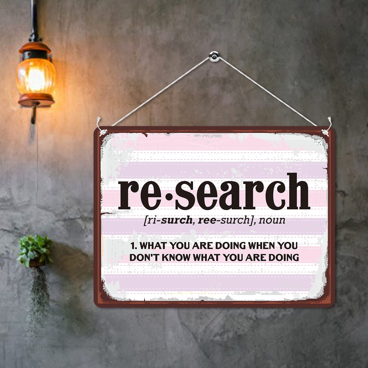 Kruzroyal MP134 Defination Research Funny Novelty Retro Vintage Metal Wall Sign Plaque 20cm x 15cm