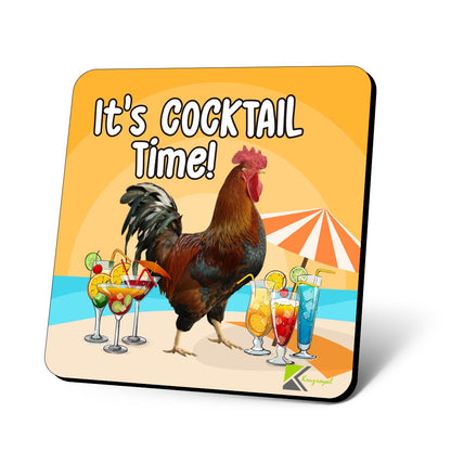 CS694 It's Cocktail Time! Novelty Funny Coffee Tea Drink Gift Glossy MDF Wooden Coaster