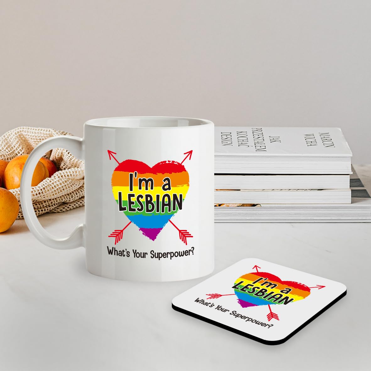 Kruzroyal SM024 I'm a Lesbian, What's Your Superpower? - 11OZ Mug & Matching Coaster Set