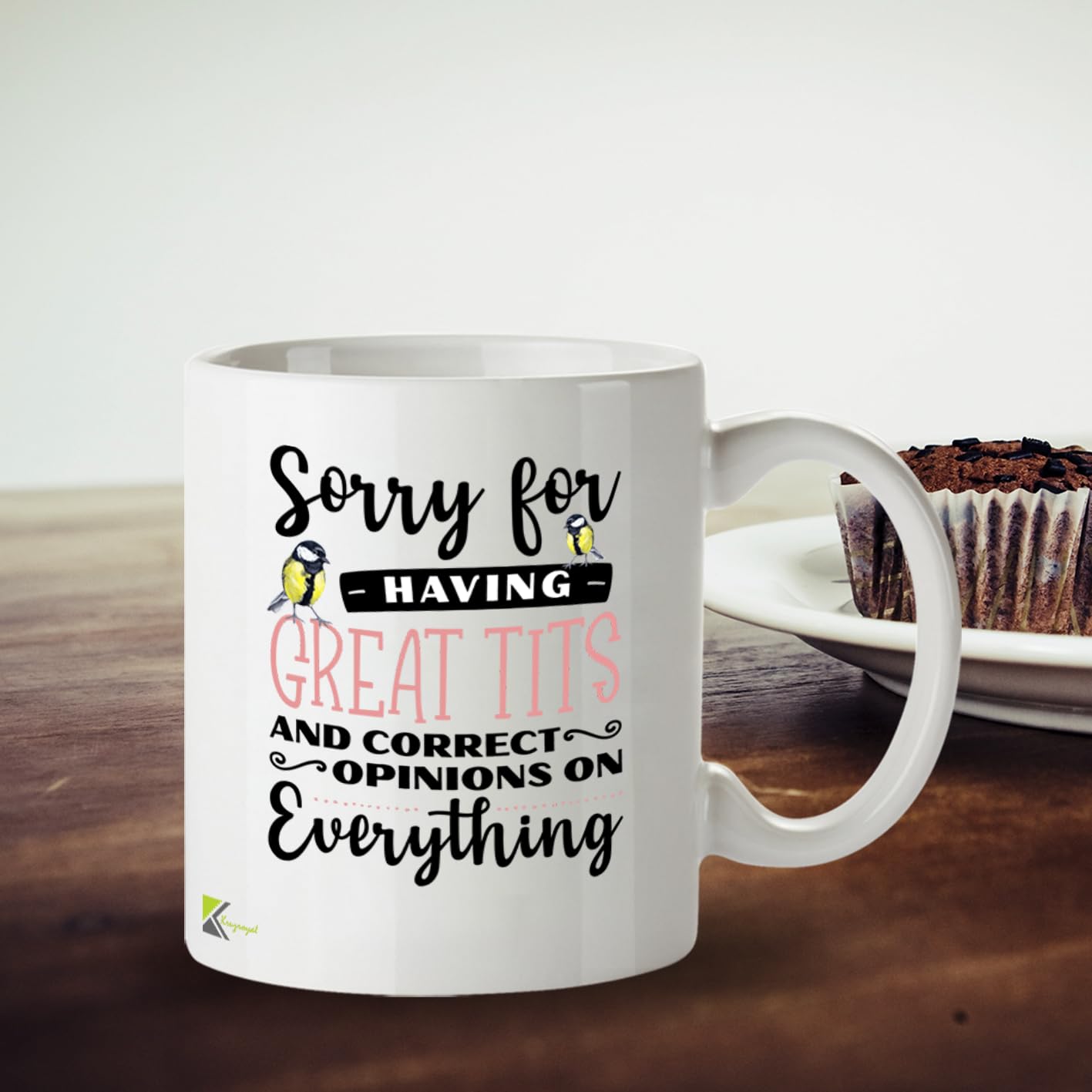 Kruzroyal Funny Great Tits Mug | Birdwatching Gift for Women | Sarcastic Novelty Gift for Best Friend Her | Birthday Secret Santa 11oz