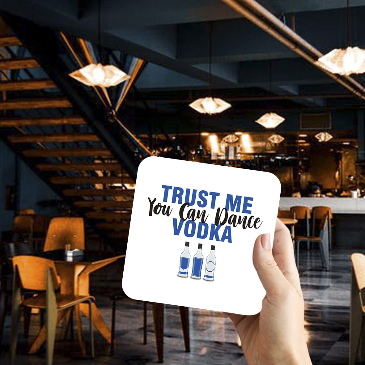 CS612 Trust me, You can Dance Vodka Novelty Funny Coffee Tea Drink Gift Glossy MDF Wooden Coaster