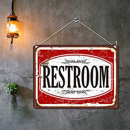 Kruzroyal MP409 Restroom Sign Funny Novelty Retro Vintage Metal Wall Sign Plaque 20cm x 15cm