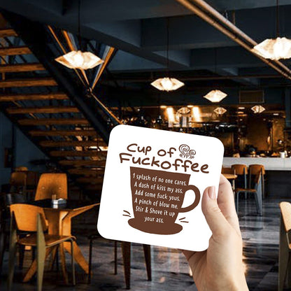 CS713 Cup of fu*koffee/Adult Novelty Funny Coffee Tea Drink Gift Glossy MDF Wooden Coaster