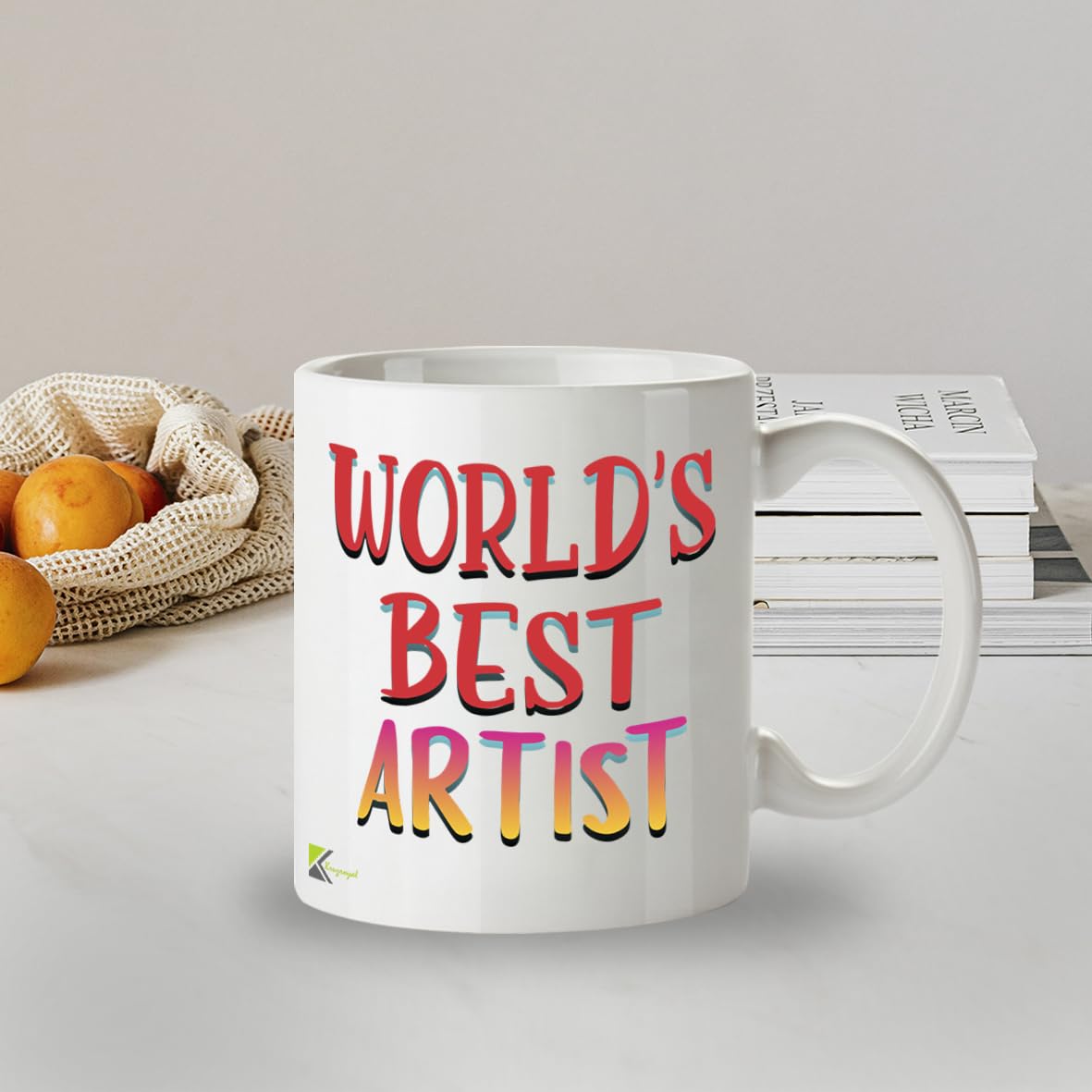 Kruzroyal DZ864 World's Best Artist Mug 11oz - White Ceramic Cup for Painter, Illustrator, Creator - Ideal Birthday, Thank You, Graduation Present