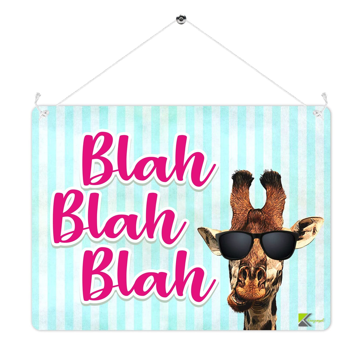 MP224 Blah Blah Blah Funny Novelty Retro Vintage Metal Wall Sign Plaque 20cm x 15cm