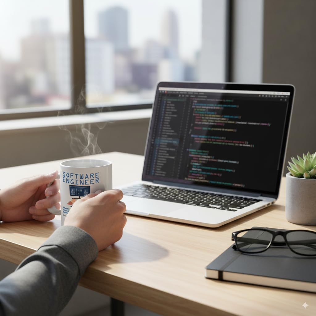 Kruzroyal Software Engineer Funny Definition Mug - Novelty Programmer Gift for Developer Coder Men Colleague Mate