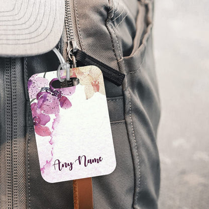 PLT230 Personalised Any Name Flower Design Ladies Girl Novelty Funny Unique Designer Gift Glossy Plastic Suitcase Luggage Tag
