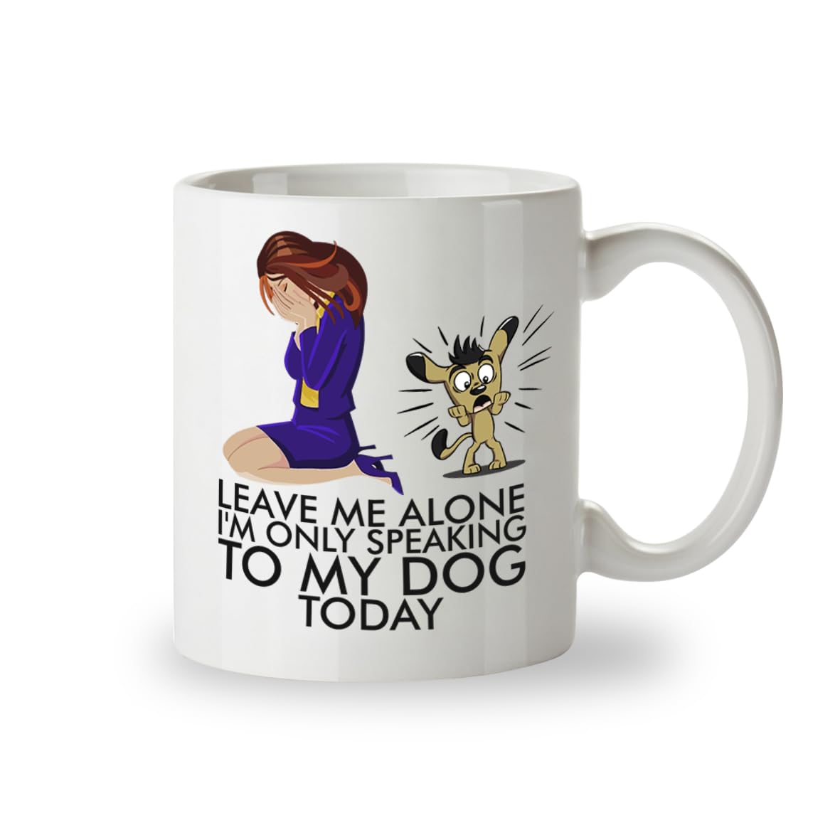 Kruzroyal Speaking to My Dog Funny Mug, Leave me Alone Funny Novelty Dog Lover Novelty Coffee Cup, Dog Lover Gift for Women