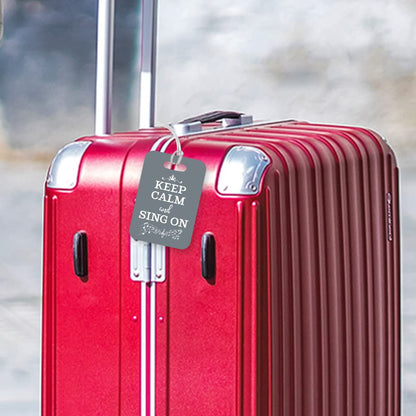 LT028 Keep Calm and Sing ON Novelty Funny Unique Designer Gift Glossy Plastic Suitcase Luggage Tag