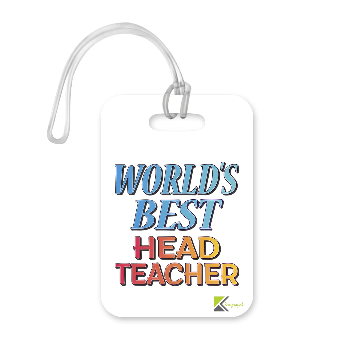LT447 World's Best Head Teacher Novelty Funny Unique Designer Gift, Suitcase, Glossy Plastic Luggage Tag for Head Teacher