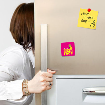 FM045 This is my resting beach face Novelty Funny Idea Glossy Metal Square Fridge Magnet