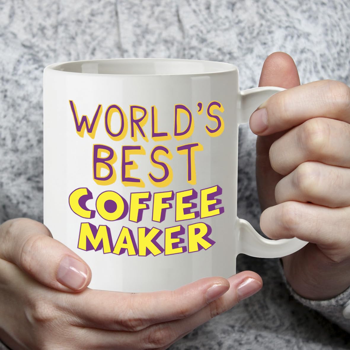 Kruzroyal DZ829 World's Best Coffee Maker Mug 11oz - White Ceramic Cup for a Perfect Brew - Funny Birthday, Office Thank You Gift for Colleague, Friend