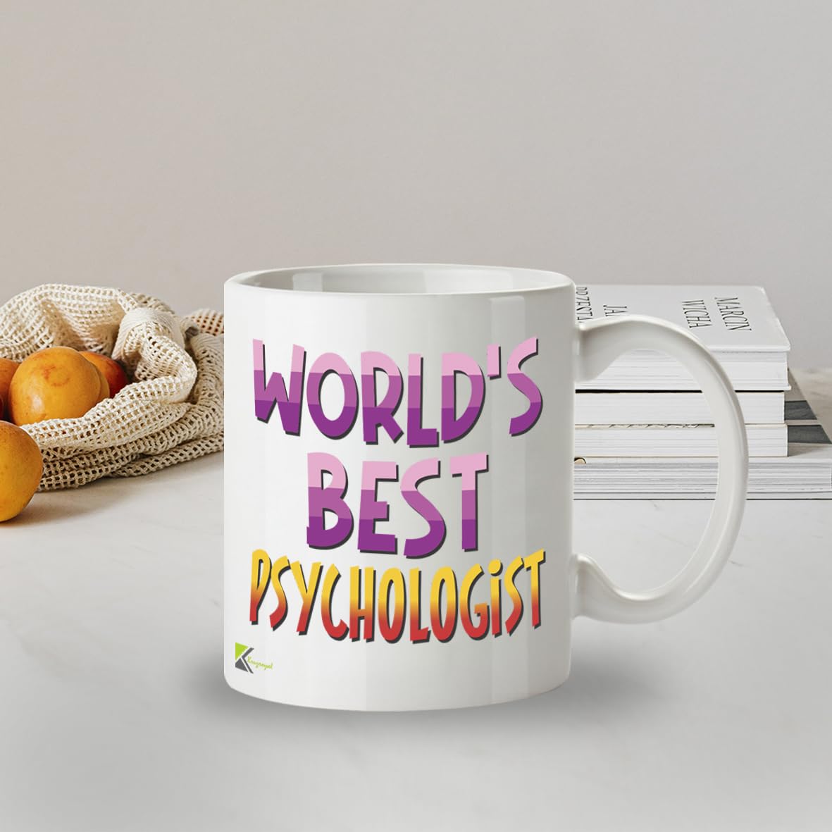 Kruzroyal DZ862 World's Best Psychologist Mug 11oz - White Ceramic Cup for Therapist, Counsellor - Ideal Birthday, Graduation, Thank You Present
